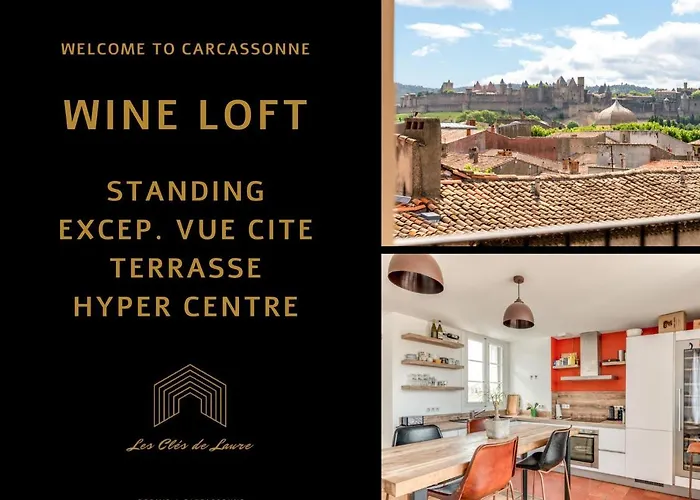 Wine Loft, Terrasse Et Vue Extraordinaire Sur La Cite Medievale Apartament